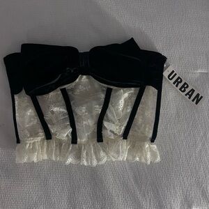 Black and White Lace Bustier